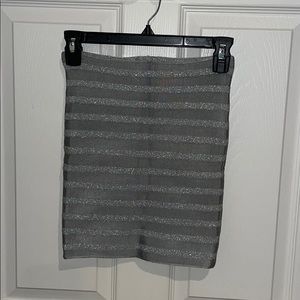 Armani exchange gray and sparkly silver skirt